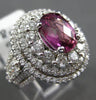 ESTATE LARGE 5.44CT DIAMOND & AAA TOURMALINE 18KT WHITE GOLD HALO COCKTAIL RING