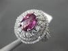 ESTATE LARGE 5.44CT DIAMOND & AAA TOURMALINE 18KT WHITE GOLD HALO COCKTAIL RING