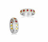 ESTATE .44CT DIAMOND & AAA RUBY 14KT 2 TONE GOLD SEMI ETERNITY ANNIVERSARY RING