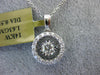 ESTATE .55CT DIAMOND 14KT WHITE GOLD 3D SOLITAIRE HALO FILIGREE FLOATING PENDANT