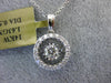 ESTATE .55CT DIAMOND 14KT WHITE GOLD 3D SOLITAIRE HALO FILIGREE FLOATING PENDANT