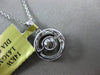 ESTATE .55CT DIAMOND 14KT WHITE GOLD 3D SOLITAIRE HALO FILIGREE FLOATING PENDANT