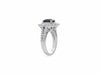 GIA CERTIFIED 3.92CT DIAMOND & AAA SAPPHIRE 14KT WHITE GOLD HALO ENGAGEMENT RING