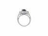 GIA CERTIFIED 3.92CT DIAMOND & AAA SAPPHIRE 14KT WHITE GOLD HALO ENGAGEMENT RING