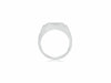 ESTATE 1.13CT ROUND DIAMOND & AAA SAPPHIRE 14KT WHITE GOLD THREE STONE MENS RING