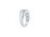 ESTATE 1.13CT ROUND DIAMOND & AAA SAPPHIRE 14KT WHITE GOLD THREE STONE MENS RING