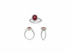 GIA CERTIFIED 3.24CT DIAMOND & AAA RUBY 18K 2 TONE GOLD 3D HALO ENGAGEMENT RING