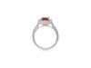 GIA CERTIFIED 3.24CT DIAMOND & AAA RUBY 18K 2 TONE GOLD 3D HALO ENGAGEMENT RING