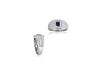 1.09CT ROUND & PRINCESS DIAMOND & AAA SAPPHIRE 14K WHITE GOLD 3D ROLEX MENS RING