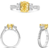 1.78CT WHITE & FANCY YELLOW DIAMOND PLATINUM & 18KT YELLOW GOLD ENGAGEMENT RING