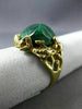 ESTATE LARGE AAA GREEN AGATE 14K YELLOW GOLD 3D CLASSIC NUGGET FUN RING #20203
