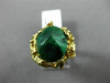 ESTATE LARGE AAA GREEN AGATE 14K YELLOW GOLD 3D CLASSIC NUGGET FUN RING #20203