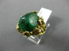 ESTATE LARGE AAA GREEN AGATE 14K YELLOW GOLD 3D CLASSIC NUGGET FUN RING #20203