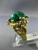 ESTATE LARGE AAA GREEN AGATE 14K YELLOW GOLD 3D CLASSIC NUGGET FUN RING #20203