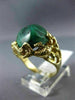 ESTATE LARGE AAA GREEN AGATE 14K YELLOW GOLD 3D CLASSIC NUGGET FUN RING #20203