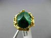 ANTIQUE WIDE 3.34CT DIAMOND & AAA PINK TOURMALINE 14KT YELLOW GOLD COCKTAIL RING