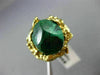 ESTATE LARGE AAA GREEN AGATE 14K YELLOW GOLD 3D CLASSIC NUGGET FUN RING #20203