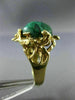 ESTATE LARGE AAA GREEN AGATE 14K YELLOW GOLD 3D CLASSIC NUGGET FUN RING #20203