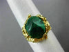 ESTATE LARGE AAA GREEN AGATE 14K YELLOW GOLD 3D CLASSIC NUGGET FUN RING #20203