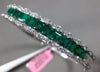ESTATE WIDE 6.3CT DIAMOND & AAA COLOMBIAN EMERALD 18K WHITE GOLD BANGLE BRACELET
