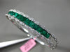 ESTATE WIDE 6.3CT DIAMOND & AAA COLOMBIAN EMERALD 18K WHITE GOLD BANGLE BRACELET