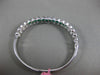 ESTATE WIDE 6.3CT DIAMOND & AAA COLOMBIAN EMERALD 18K WHITE GOLD BANGLE BRACELET