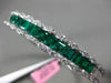 ESTATE WIDE 6.3CT DIAMOND & AAA COLOMBIAN EMERALD 18K WHITE GOLD BANGLE BRACELET