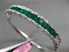 ESTATE WIDE 6.3CT DIAMOND & AAA COLOMBIAN EMERALD 18K WHITE GOLD BANGLE BRACELET