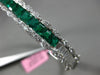 ESTATE WIDE 6.3CT DIAMOND & AAA COLOMBIAN EMERALD 18K WHITE GOLD BANGLE BRACELET