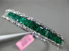 ESTATE WIDE 6.3CT DIAMOND & AAA COLOMBIAN EMERALD 18K WHITE GOLD BANGLE BRACELET