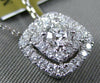 ESTATE .54CT DIAMOND 14KT WHITE GOLD 3D DOUBLE HALO SOLITAIRE FLOATING PENDANT
