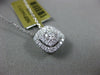 ESTATE .54CT DIAMOND 14KT WHITE GOLD 3D DOUBLE HALO SOLITAIRE FLOATING PENDANT