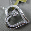 ESTATE .29CT DIAMOND 14KT WHITE GOLD SOLITAIRE OPEN HEART FLOATING LOVE PENDANT