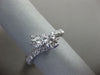 ESTATE 1.01CT DIAMOND 14K WHITE GOLD 3D 2 STONE CRISS CROSS FRIENDSHIP LOVE RING