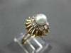 ANTIQUE .40CT DIAMOND & AAA SOUTH SEA PEARL 14K YELLOW GOLD 3D FLOWER RING 25866