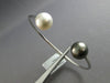 AAA TAHITIAN & AAA SOUTH SEA PEARL 14KT WHITE GOLD 3D FLEXIBLE BANGLE BRACELET