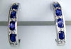 2.32CT DIAMOND & AAA SAPPHIRE 14KT WHITE GOLD 3D OVAL UMBRELLA HANGING EARRINGS
