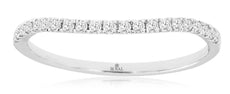 ESTATE .16CT DIAMOND 14KT WHITE GOLD 3D ROUND V SHAPE WEDDING ANNIVERSARY RING