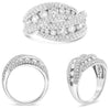 WIDE 1.26CT DIAMOND 14KT WHITE GOLD 3D ROUND MULTI ROW CRISS CROSS INFINITY RING