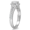1.5CT DIAMOND 14KT WHITE GOLD 3D ROUND HALO FLORAL ENGAGEMENT WEDDING RING SET