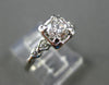 ANTIQUE .46CT OLD MINE DIAMOND 14KT W GOLD HEART FISHTAIL ENGAGEMENT RING #22078