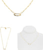 ESTATE .12CT DIAMOND 14KT YELLOW GOLD ROUND CLASSIC SAFETY PIN FUN LOVE NECKLACE
