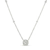 .59CT DIAMOND 14KT WHITE GOLD 3D SOLIATIRE FLOWER HALO BY THE YARD LOVE NECKLACE