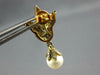 .36CT DIAMOND & AAA SOUTH SEA PEARL14KT 2 TONE GOLD MULTI LEAF HANGING EARRINGS