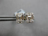 .97CT DIAMOND 18K YELLOW GOLD ROUND & BAGUETTE CLUSTER INVISIBLE SQUARE EARRINGS