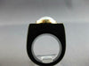 ESTATE AAA ONYX & PEARL 14KT YELLOW GOLD 3D SQUARE HANDCRAFTED FUN RING #27592