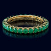 1.43CT AAA EMERALD 14KT YELLOW GOLD CLASSIC SHARED PRONG ETERNITY FUN LOVE RING