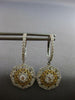 LARGE .83CT DIAMOND 14KT 2 TONE GOLD FILIGREE MILTI HEART STAR HANGING EARRINGS