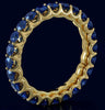 2.53CT AAA SAPPHIRE 14KT YELLOW GOLD CLASSIC SHARED PRONG ETERNITY FUN LOVE RING