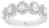 .97CT DIAMOND 14KT WHITE GOLD OVAL & ROUND 5 STONE CLASSIC HALO ANNIVERSARY RING
